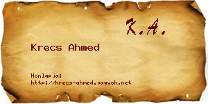 Krecs Ahmed névjegykártya
